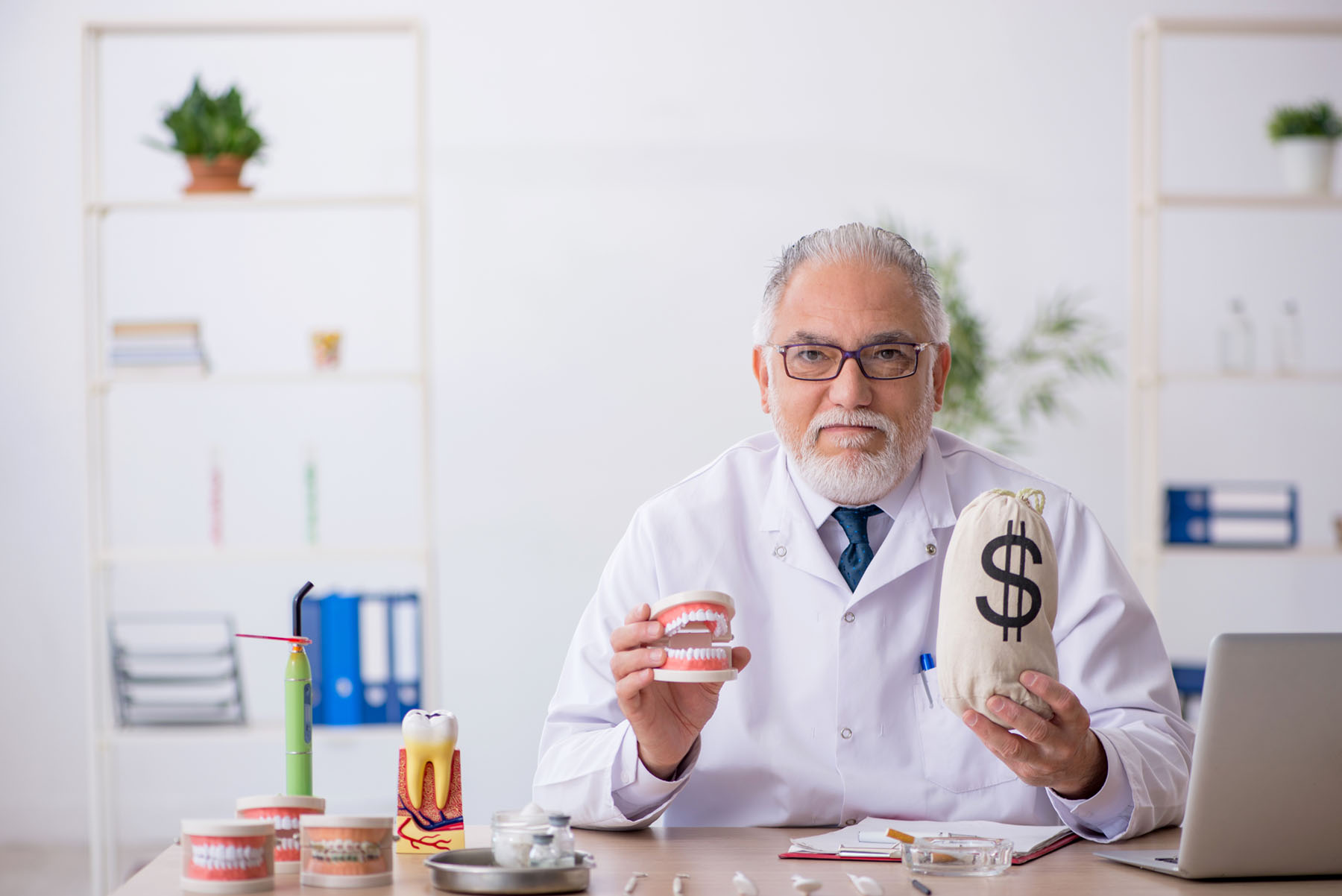 male doctor dentist remuneration concept